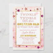 きらめき少し星の第1誕生日の招待状 招待状 (正面)