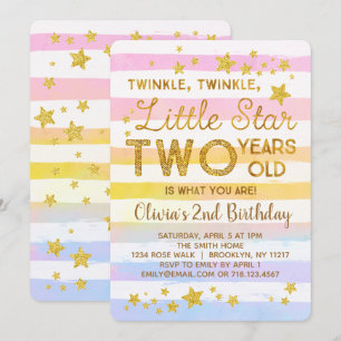 きらめき少し星の第2誕生日の招待状 招待状