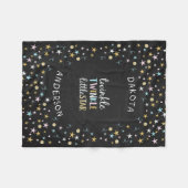 きらめき少し星の紙吹雪及びチョークのベビーシャワー フリースブランケット (正面(横))