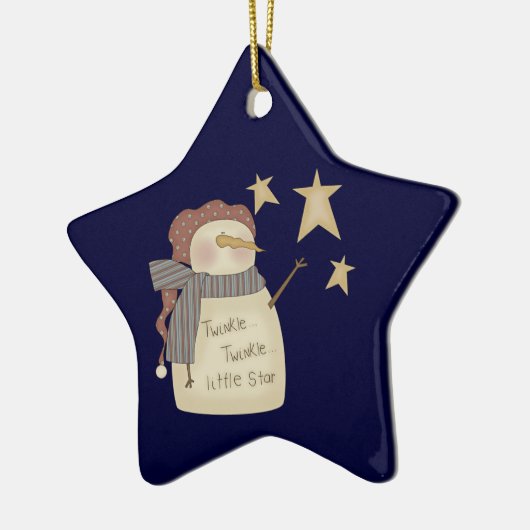 きらめき少し星の雪だるまのクリスマスのオーナメント セラミックオーナメント (左)