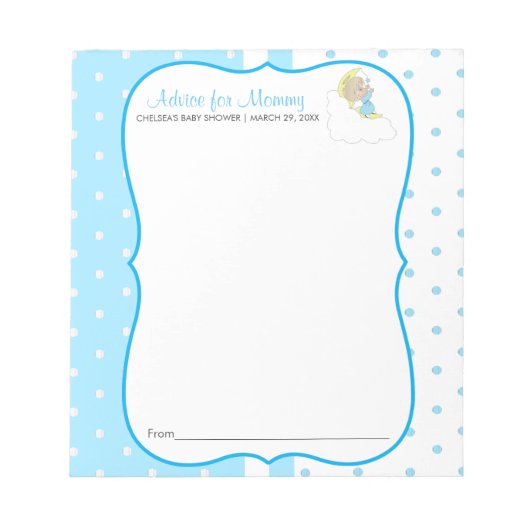 きらめき、きらめき少し星-男の赤ちゃん-アドバイス ノートパッド (正面)