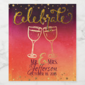 きらめくお祝いパーソナライズされたドリンクラベル ワインラベル (シングルラベル)