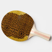 きらめくかっこいいヒョウ柄のレザー 卓球ラケット (横)