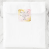 きらめくかわいらしピンクと金ゴールドの原料ラベル スクエアシール (バッグ)