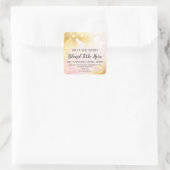 きらめくかわいらしピンクのエッセンシャル油ブレンドラベル スクエアシール (バッグ)