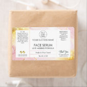 きらめくかわいらしピンクの金ゴールドヘア顔血清ラベル ラベル (インサイチュ)