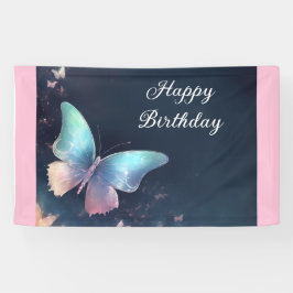 きらめくかわいらし蝶のバナー 横断幕