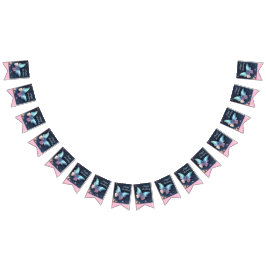 きらめくかわいらし蝶のバンティングバナー バンティングフラッグ