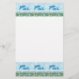 きらめくで神秘的な海のWonderousのイルカ 便箋