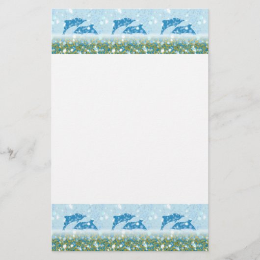 きらめくで神秘的な海のWonderousのイルカ 便箋 (正面)