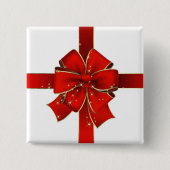 きらめくなクリスマスの弓ボタン 缶バッジ (正面)