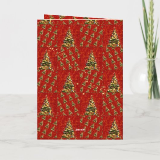 きらめくなクリスマスツリーの挨拶状 シーズンカード (裏面)