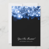 きらめくなライトサファイアの青の結婚 招待状 (裏面)