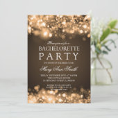 きらめくなライト金ゴールドのエレガントなバチェロレッテ 招待状 (スタンド正面)