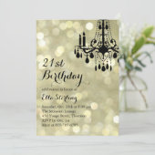 きらめくなライト金ゴールドの社交ダンスの誕生日の招待状 招待状 (スタンド正面)