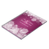 きらめくな夜プラムエレガントな結婚式の引き出物 ノートブック (左側)