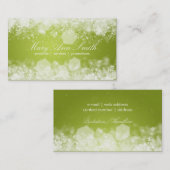 きらめくな夜ライムグリーンのプロフェッショナル 名刺 (正面/裏面)