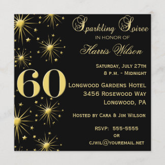 きらめくな夜会の第60誕生日の招待状 招待状