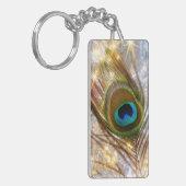 きらめくな孔雀の羽のキーホルダー キーホルダー (正面左)