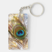 きらめくな孔雀の羽のキーホルダー キーホルダー (裏面)