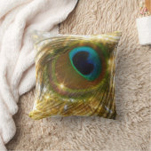 きらめくな孔雀の羽の枕 クッション (ブランケット)