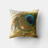 きらめくな孔雀の羽の枕 クッション (裏面)