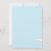 きらめくな新生児の男の子の一口は招待状を見、 招待状 (裏面)