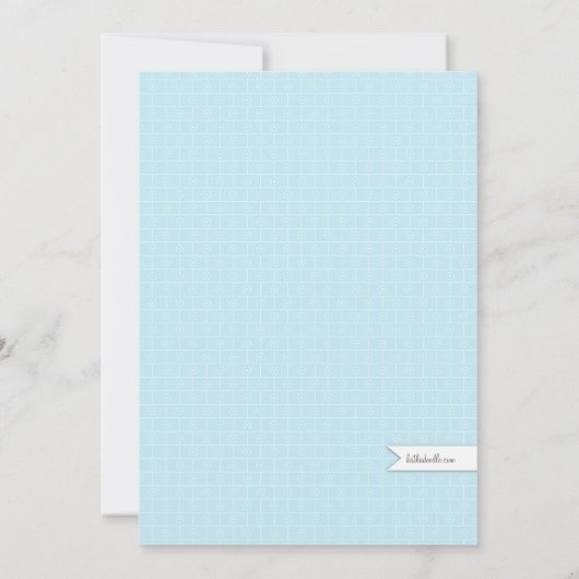 きらめくな新生児の男の子の一口は招待状を見、 招待状 (裏面)