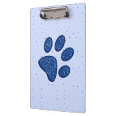 きらめくな猫の足のプリント-青 クリップボード (左)