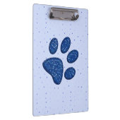 きらめくな猫の足のプリント-青 クリップボード (右)