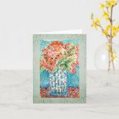 きらめくな花模様のメッセージカード カード (黄色い花)