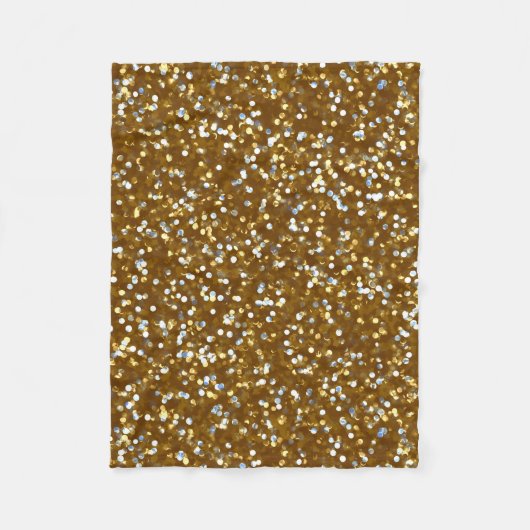 きらめくな金ゴールドのグリッター フリースブランケット (正面)
