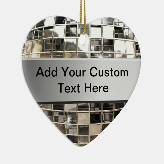 きらめくな銀製のディスコのオーナメントに文字を加えて下さい セラミックオーナメント (右)