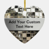 きらめくな銀製のディスコのオーナメントに文字を加えて下さい セラミックオーナメント (正面)