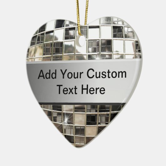 きらめくな銀製のディスコのオーナメントに文字を加えて下さい セラミックオーナメント (左)