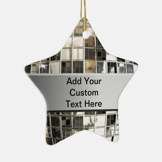 きらめくな銀製のディスコの星のオーナメントに文字を加えて下さい セラミックオーナメント (右)