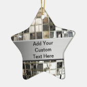 きらめくな銀製のディスコの星のオーナメントに文字を加えて下さい セラミックオーナメント (左)