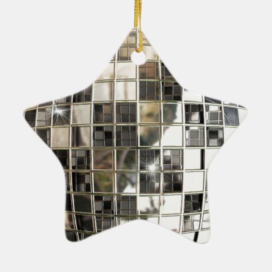 きらめくな銀製のディスコの星のオーナメントに文字を加えて下さい セラミックオーナメント (裏面)