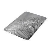 きらめくな露のタンポポの銀製灰色の背景 バスマット (アングル)