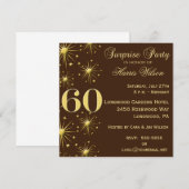 きらめくな驚きの第60誕生日の招待状 招待状 (正面/裏面)
