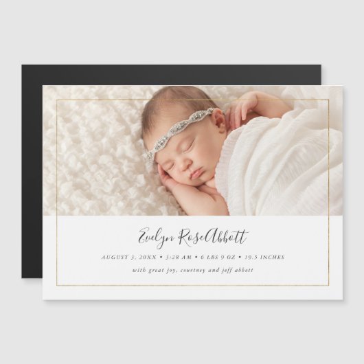 きらめくの磁気写真の誕生の発表 マグネット招待状 (正面/裏面)