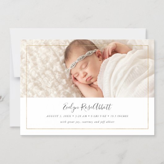 きらめくの磁気写真の誕生の発表 マグネット招待状 (正面)