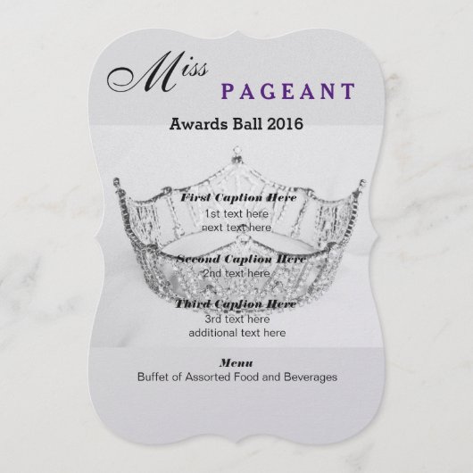 きらめくの銀製の王冠は球のプログラム・カードを与えます プログラム (正面)