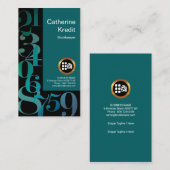 きらめくの青い財政は簿記に番号を付けます 名刺 (正面/裏面)