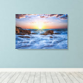 きらめくアイスランドの夕日 キャンバスプリント (インサイチュ (ウッドフロア))