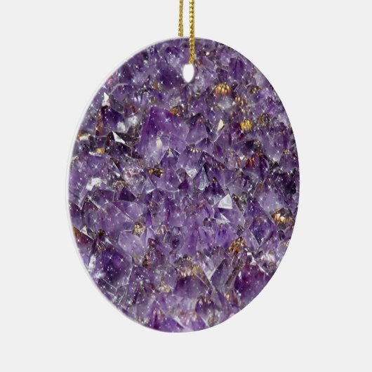 きらめくアメジストクリスタルジェムパープルゲード セラミックオーナメント (右)