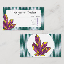 きらめくアメジスト結ミニマル晶 名刺