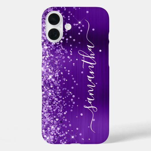 きらめくインディゴパープルのガーリーなサイン Case-Mate iPhoneケース (裏面)