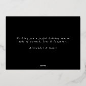 きらめくウィンターパインブラックと金ゴールド 箔シーズンカード (裏面)