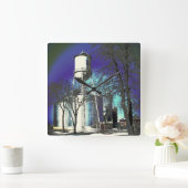 きらめくウォータータワー スクエア壁時計 (ホーム)